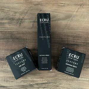 NIB ECRU Hair Styling Lot: Dry Wax, Setting Spray and Defining Paste